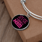 Dog Mom Pink Bracelet Stainless Steel or 18k Gold Circle Bangle-Express Your Love Gifts