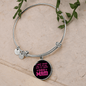 Dog Mom Pink Bracelet Stainless Steel or 18k Gold Circle Bangle-Express Your Love Gifts