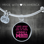 Dog Mom Pink Bracelet Stainless Steel or 18k Gold Circle Bangle-Express Your Love Gifts