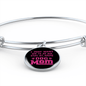 Dog Mom Pink Bracelet Stainless Steel or 18k Gold Circle Bangle-Express Your Love Gifts