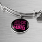 Dog Mom Pink Bracelet Stainless Steel or 18k Gold Circle Bangle-Express Your Love Gifts