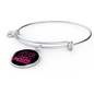 Dog Mom Pink Bracelet Stainless Steel or 18k Gold Circle Bangle-Express Your Love Gifts