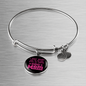 Dog Mom Pink Bracelet Stainless Steel or 18k Gold Circle Bangle-Express Your Love Gifts