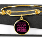 Dog Mom Pink Bracelet Stainless Steel or 18k Gold Circle Bangle-Express Your Love Gifts