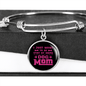Dog Mom Pink Bracelet Stainless Steel or 18k Gold Circle Bangle-Express Your Love Gifts