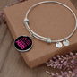 Dog Mom Pink Bracelet Stainless Steel or 18k Gold Circle Bangle-Express Your Love Gifts
