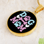 Dog Mom Pink Circle Necklace Stainless Steel or 18k Gold 18-22"-Express Your Love Gifts