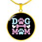 Dog Mom Pink Circle Necklace Stainless Steel or 18k Gold 18-22"-Express Your Love Gifts