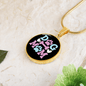 Dog Mom Pink Circle Necklace Stainless Steel or 18k Gold 18-22"-Express Your Love Gifts