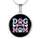 Dog Mom Pink Circle Necklace Stainless Steel or 18k Gold 18-22"-Express Your Love Gifts