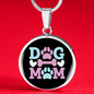 Dog Mom Pink Circle Necklace Stainless Steel or 18k Gold 18-22"-Express Your Love Gifts