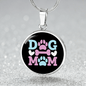 Dog Mom Pink Circle Necklace Stainless Steel or 18k Gold 18-22"-Express Your Love Gifts