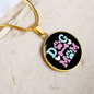 Dog Mom Pink Circle Necklace Stainless Steel or 18k Gold 18-22"-Express Your Love Gifts