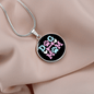 Dog Mom Pink Circle Necklace Stainless Steel or 18k Gold 18-22"-Express Your Love Gifts