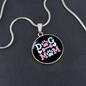 Dog Mom Pink Circle Necklace Stainless Steel or 18k Gold 18-22"-Express Your Love Gifts