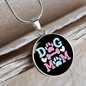 Dog Mom Pink Circle Necklace Stainless Steel or 18k Gold 18-22"-Express Your Love Gifts