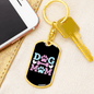 Dog Mom Pink Keychain Stainless Steel or 18k Gold Dog Tag Keyring-Express Your Love Gifts