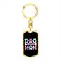 Dog Mom Pink Keychain Stainless Steel or 18k Gold Dog Tag Keyring-Express Your Love Gifts