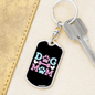 Dog Mom Pink Keychain Stainless Steel or 18k Gold Dog Tag Keyring-Express Your Love Gifts