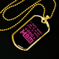 Dog Mom Pink Necklace Stainless Steel or 18k Gold Dog Tag 24" Chain-Express Your Love Gifts