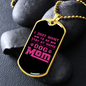Dog Mom Pink Necklace Stainless Steel or 18k Gold Dog Tag 24" Chain-Express Your Love Gifts
