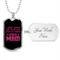 Dog Mom Pink Necklace Stainless Steel or 18k Gold Dog Tag 24" Chain-Express Your Love Gifts
