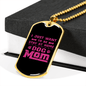 Dog Mom Pink Necklace Stainless Steel or 18k Gold Dog Tag 24" Chain-Express Your Love Gifts