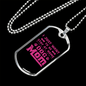 Dog Mom Pink Necklace Stainless Steel or 18k Gold Dog Tag 24" Chain-Express Your Love Gifts