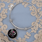 Dog Mom Pink White Bracelet Stainless Steel or 18k Gold Circle Bangle-Express Your Love Gifts