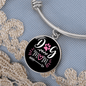 Dog Mom Pink White Bracelet Stainless Steel or 18k Gold Circle Bangle-Express Your Love Gifts