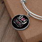 Dog Mom Pink White Bracelet Stainless Steel or 18k Gold Circle Bangle-Express Your Love Gifts