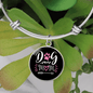 Dog Mom Pink White Bracelet Stainless Steel or 18k Gold Circle Bangle-Express Your Love Gifts