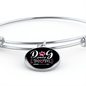 Dog Mom Pink White Bracelet Stainless Steel or 18k Gold Circle Bangle-Express Your Love Gifts