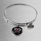 Dog Mom Pink White Bracelet Stainless Steel or 18k Gold Circle Bangle-Express Your Love Gifts
