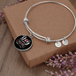 Dog Mom Pink White Bracelet Stainless Steel or 18k Gold Circle Bangle-Express Your Love Gifts