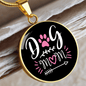 Dog Mom Pink White Circle Necklace Stainless Steel or 18k Gold 18-22"-Express Your Love Gifts