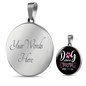 Dog Mom Pink White Circle Necklace Stainless Steel or 18k Gold 18-22"-Express Your Love Gifts