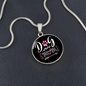 Dog Mom Pink White Circle Necklace Stainless Steel or 18k Gold 18-22"-Express Your Love Gifts