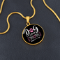 Dog Mom Pink White Circle Necklace Stainless Steel or 18k Gold 18-22"-Express Your Love Gifts