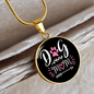 Dog Mom Pink White Circle Necklace Stainless Steel or 18k Gold 18-22"-Express Your Love Gifts