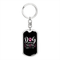 Dog Mom Pink White Keychain Stainless Steel or 18k Gold Dog Tag Keyring-Express Your Love Gifts