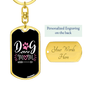 Dog Mom Pink White Keychain Stainless Steel or 18k Gold Dog Tag Keyring-Express Your Love Gifts