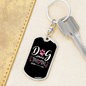 Dog Mom Pink White Keychain Stainless Steel or 18k Gold Dog Tag Keyring-Express Your Love Gifts