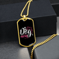 Dog Mom Pink White Necklace Stainless Steel or 18k Gold Dog Tag 24" Chain-Express Your Love Gifts