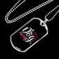 Dog Mom Pink White Necklace Stainless Steel or 18k Gold Dog Tag 24" Chain-Express Your Love Gifts