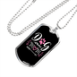 Dog Mom Pink White Pink Necklace Stainless Steel or 18k Gold Dog Tag 24" Chain-Express Your Love Gifts