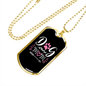 Dog Mom Pink White Pink Necklace Stainless Steel or 18k Gold Dog Tag 24" Chain-Express Your Love Gifts