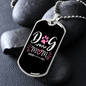 Dog Mom Pink White Pink Necklace Stainless Steel or 18k Gold Dog Tag 24" Chain-Express Your Love Gifts