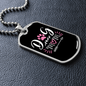 Dog Mom Pink White Pink Necklace Stainless Steel or 18k Gold Dog Tag 24" Chain-Express Your Love Gifts