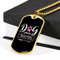 Dog Mom Pink White Pink Necklace Stainless Steel or 18k Gold Dog Tag 24" Chain-Express Your Love Gifts